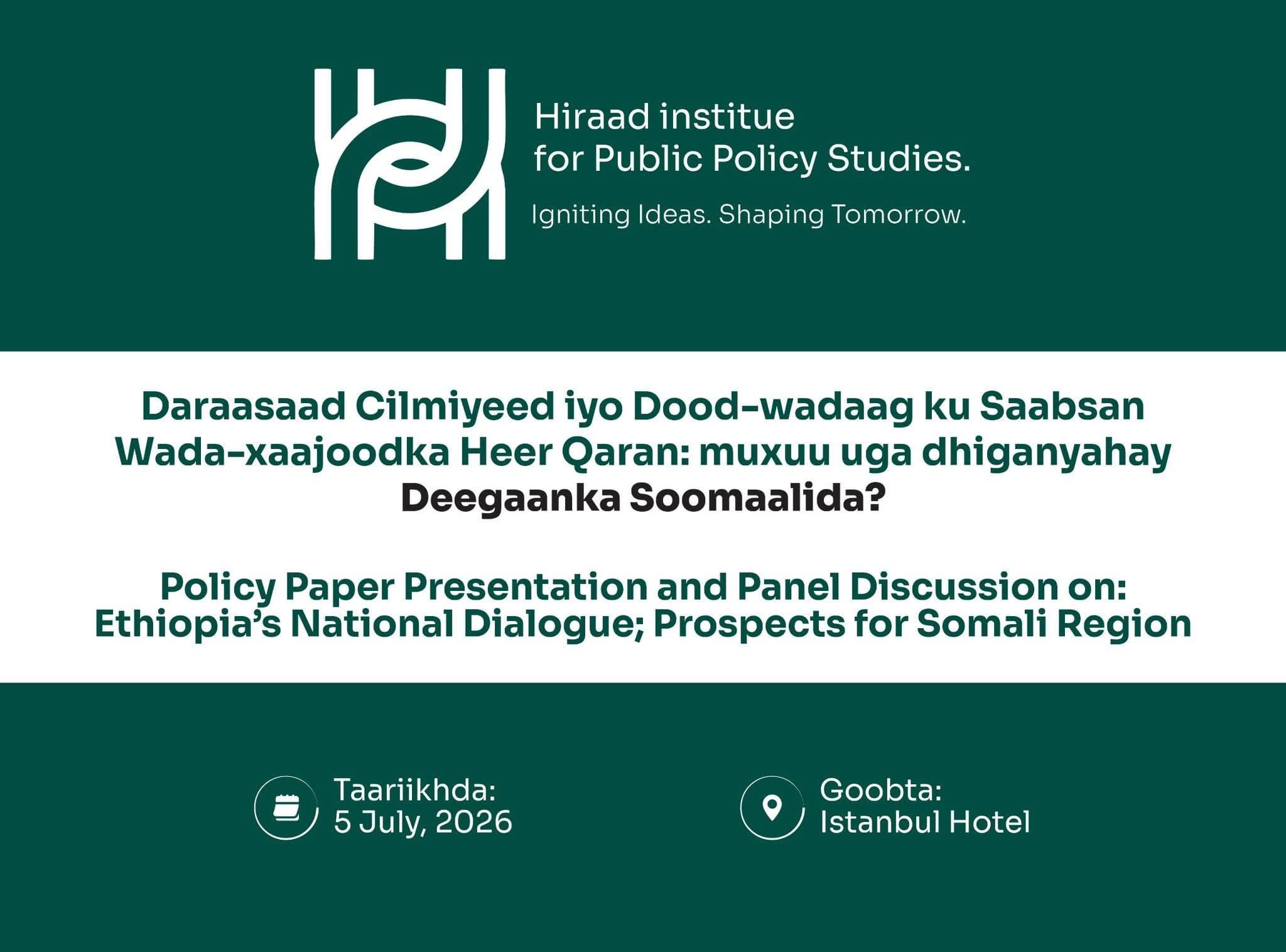 Research Presentation: National Dialogue and the Somali Region